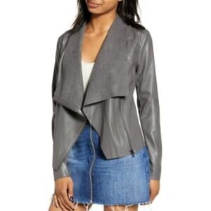 BlankNYC Onto the Next Faux Leather Drape Jacket Small